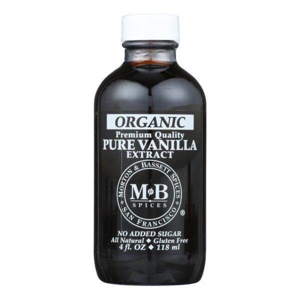 M&B Spices Organic Pure Vanilla Extract  - Case of 3 - 4 OZ - Image 2