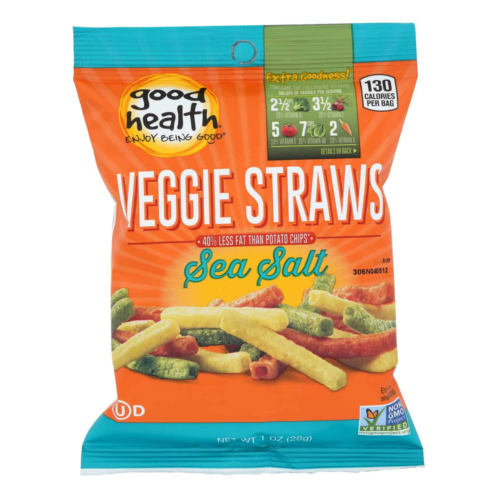 Good Health Veggie Straws - Sea Salt - Case of 24 - 1 oz. - Image 2