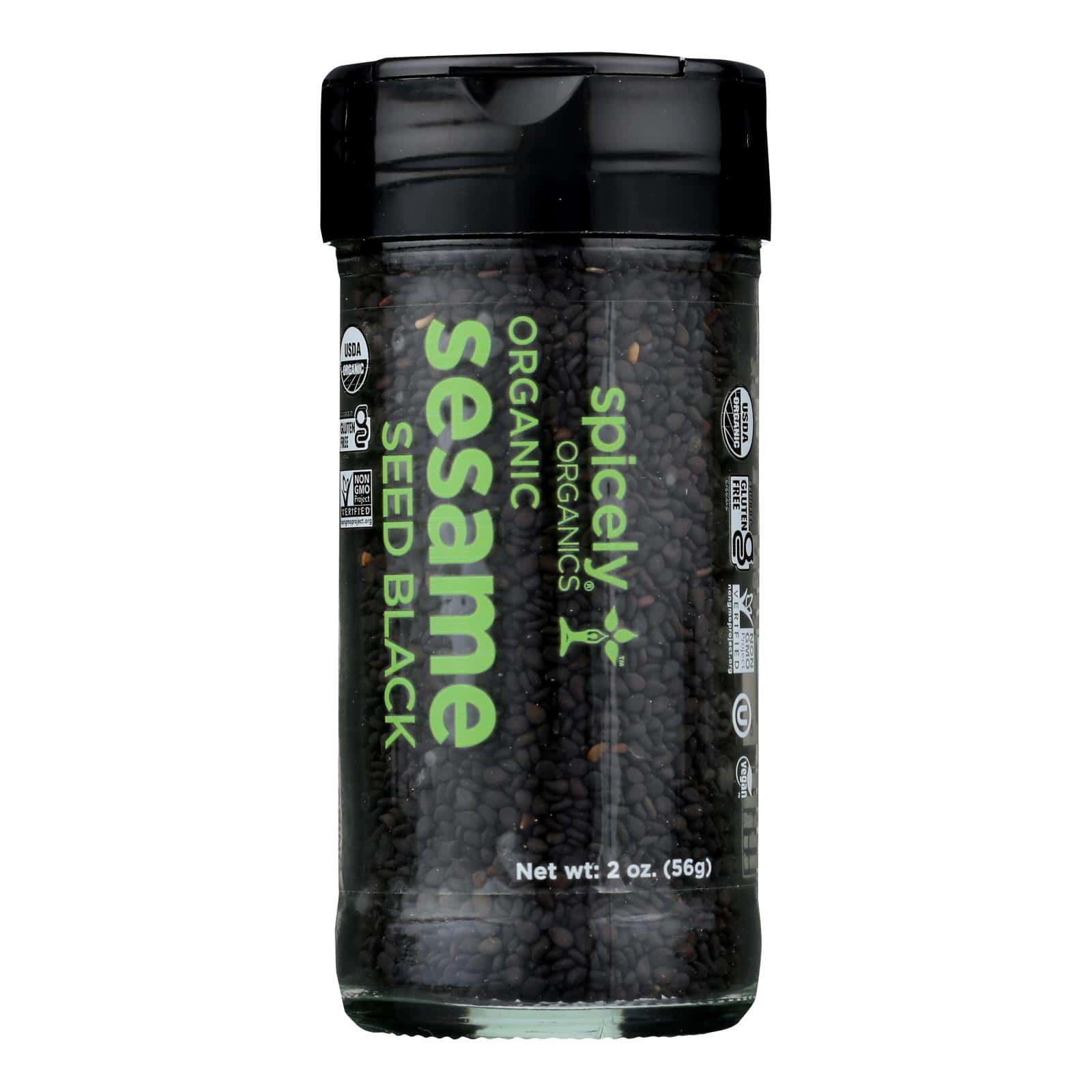 Spicely Organics - Organic Sesame - Black - Case of 3 - 2 oz.