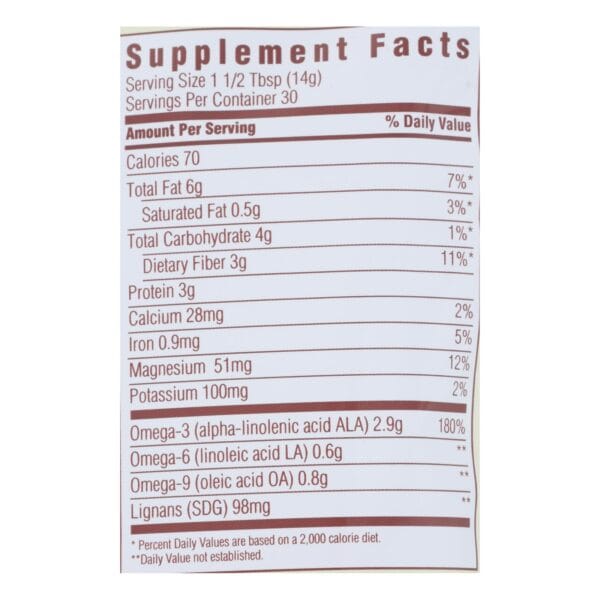 Spectrum Essentials Organic Whole Flaxseed - 15 oz - Image 2