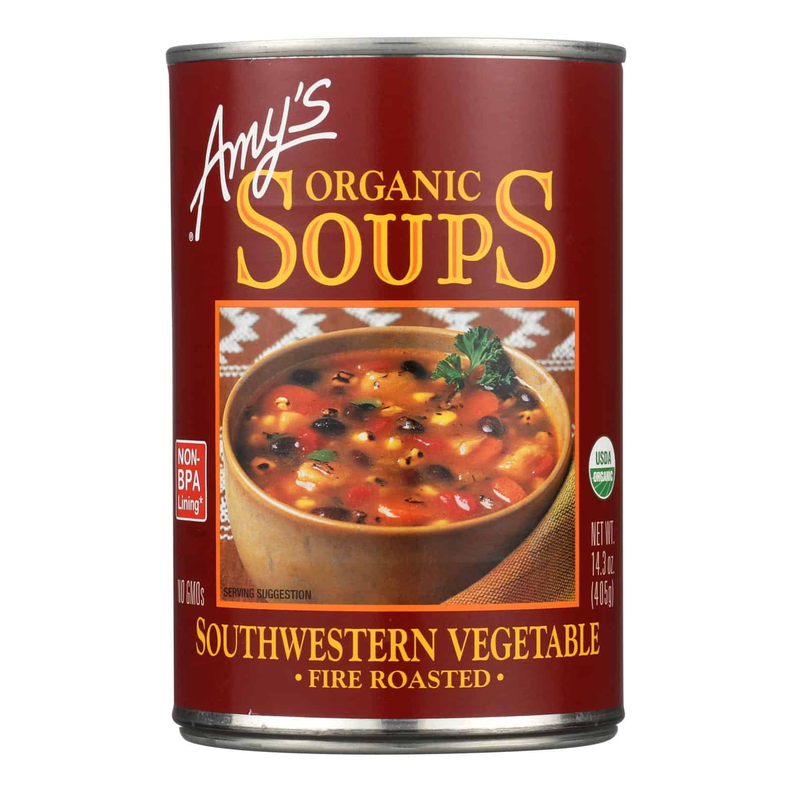 Amy's - Organic Fire Roasted Southwestern Vegetable Soup - Case of 12 - 14.3 oz - Image 2