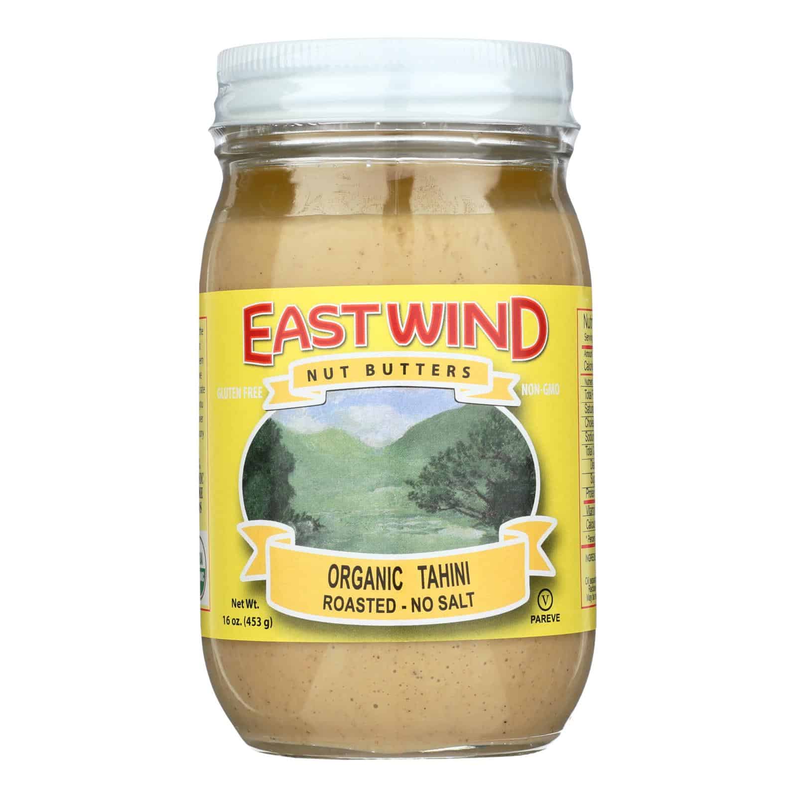 East Wind 100% Organic Roasted No Salt Tahini - 16 oz - Image 2