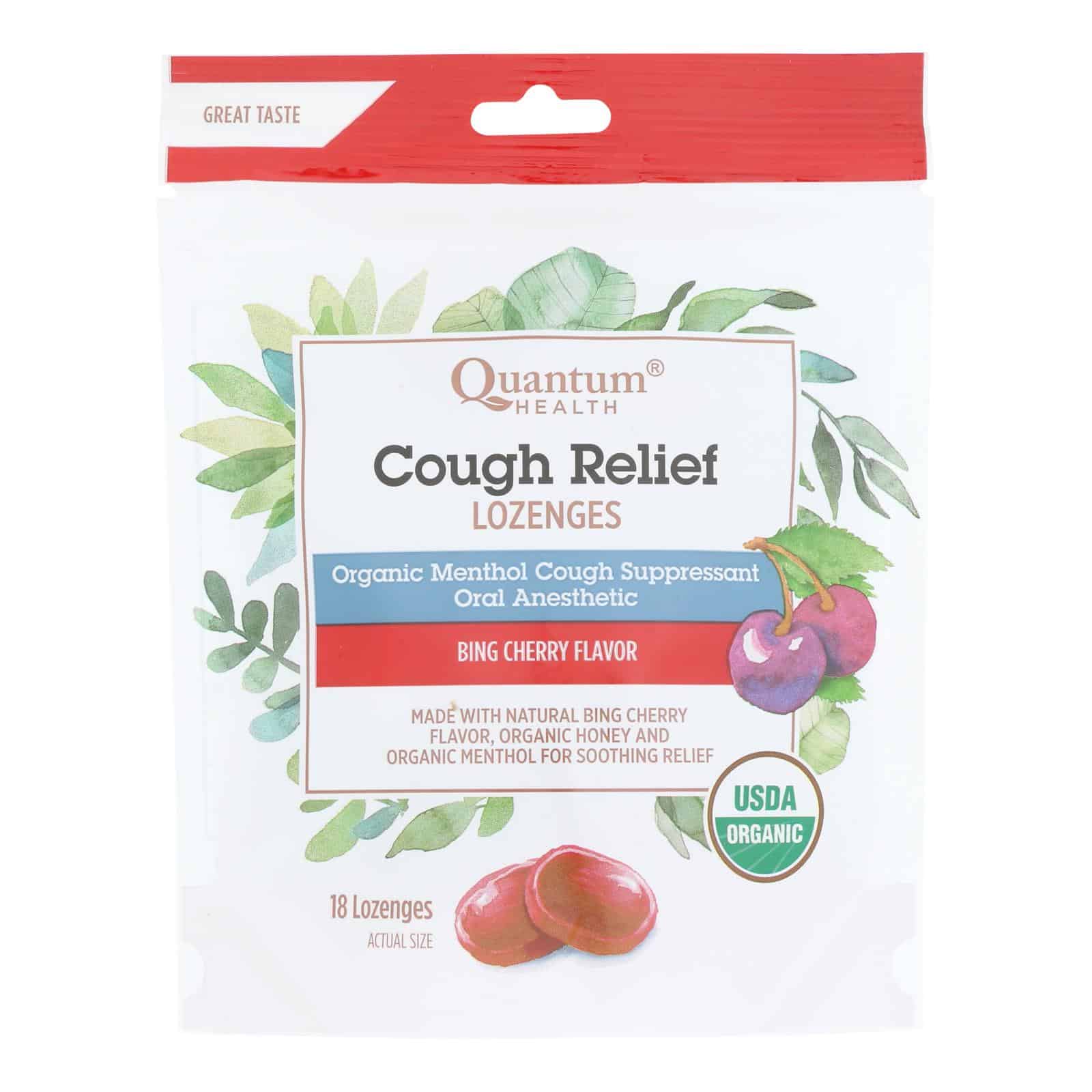 Quantum Research Organic Cough Relief Lozenges - Bing Cherry - 18 count - Image 2