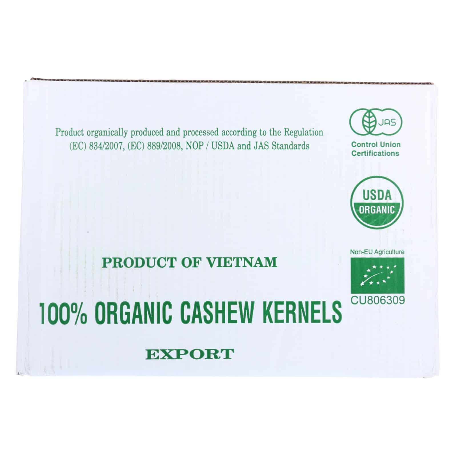 Bulk Nuts Cashews Organic Whole Raw - Single Bulk Item - 25LB