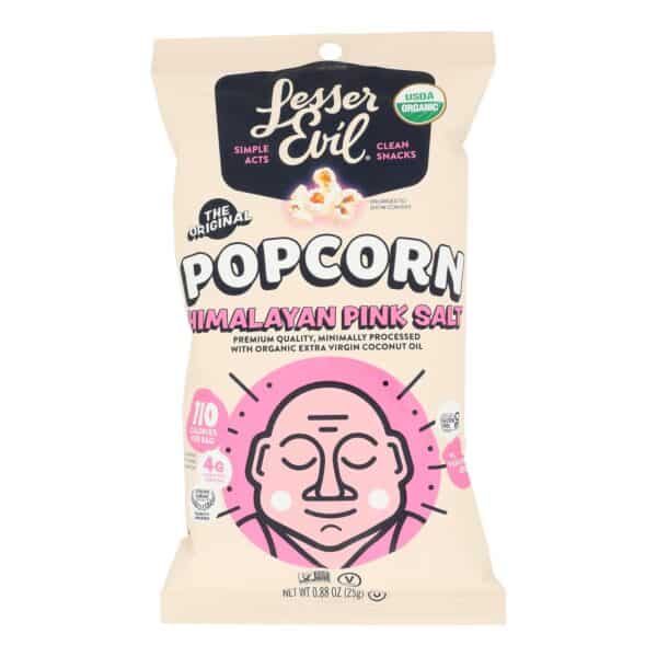 Lesser Evil Popcorn - Organic - Himalayan Pink - .88 oz - case of 18 - Image 3