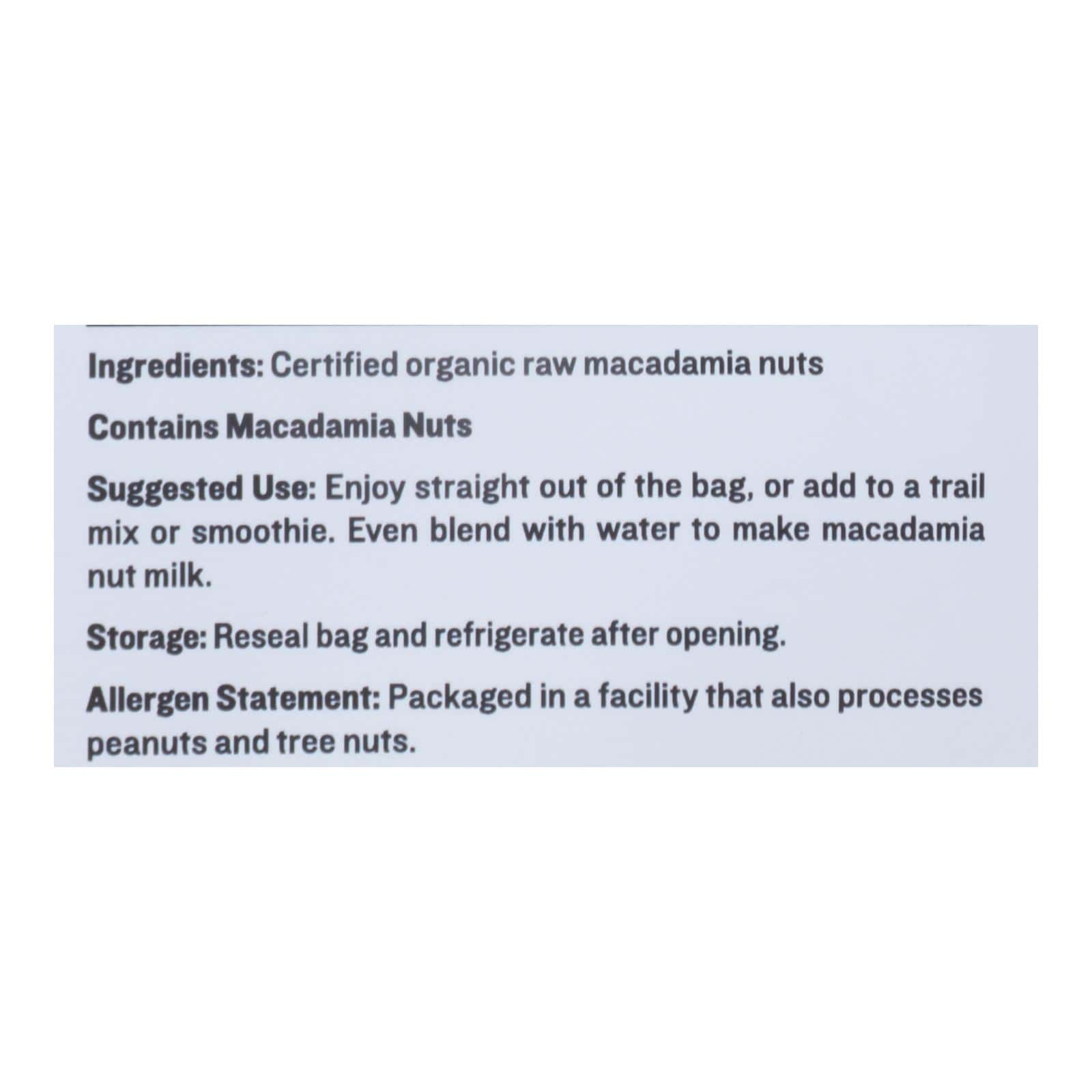 Sunfood - Macadamia Nuts Og2 Raw - EA of 1-8 OZ