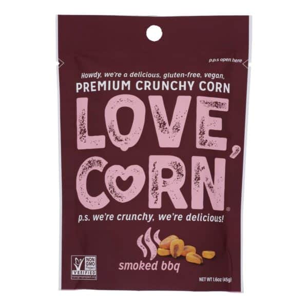 Love Corn - Roasted Corn BBQ - Case of 10 - 1.6 OZ - Image 2