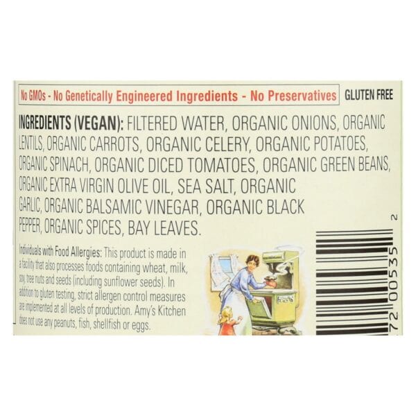 Amy's - Organic Lentil Vegetable Soup - Case of 12 - 14.5 oz - Image 2
