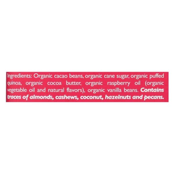 Taza Chocolate Stone Ground Organic Dark Chocolate Bar - Raspberry Crunch - Case of 10 - 2.5 oz. - Image 2