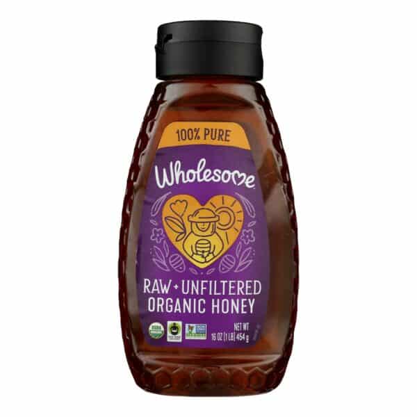 Wholesome Sweeteners Organic Raw - Unfiltered Honey - Case of 6 - 16 oz.