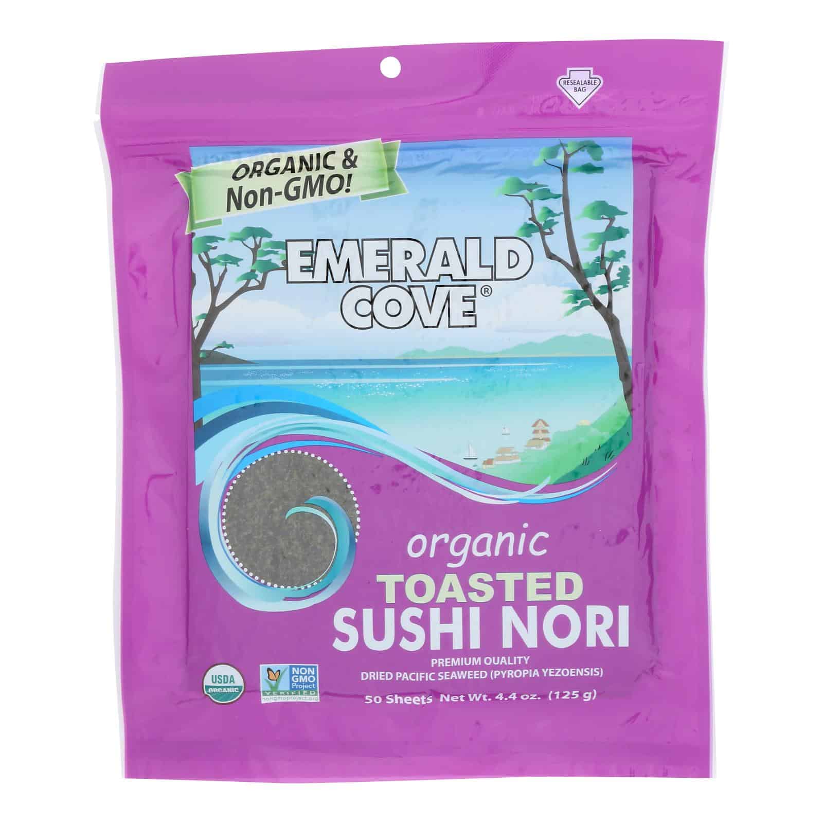 Emerald Cove Organic Pacific Sushi Nori - Toasted - Silver Grade - 50 Sheets - Case of 4 - Image 3