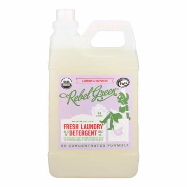 Rebel Green Laundry Detergent - Lavender and Grapefruit - Case of 4 - 64 fl oz - Image 2