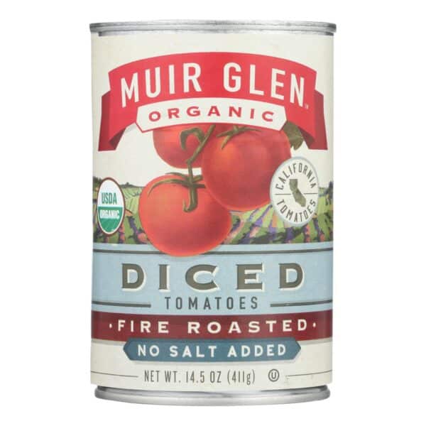Muir Glen Diced Fire Roasted Tomato No Salt - Tomato - Case of 12 - 14.5 oz. - Image 3