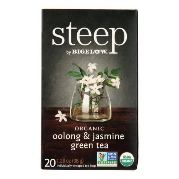Steep By Bigelow Organic Oolong And Jasmine Green Tea  - Case of 6 - 20 BAGS - Image 2
