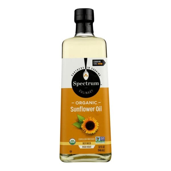 Spectrum Naturals High Heat Refined Organic Sunflower Oil - Case of 12 - 32 Fl oz. - Image 3