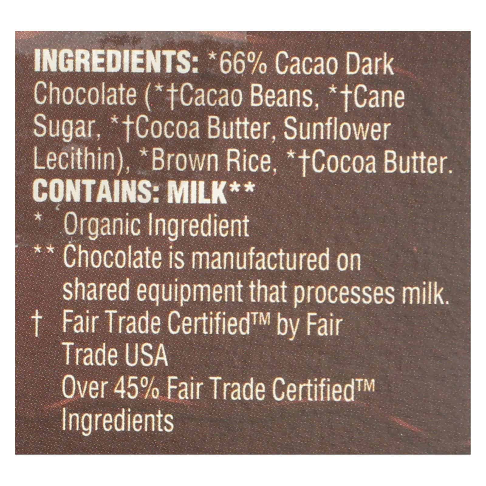 Lundberg Family Farms - Stackers Dark Chocolate - Case of 6 - 3.3 OZ