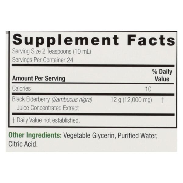 Nature's Answer - Sambucus nigra Black Elder Berry Extract - 8 fl oz