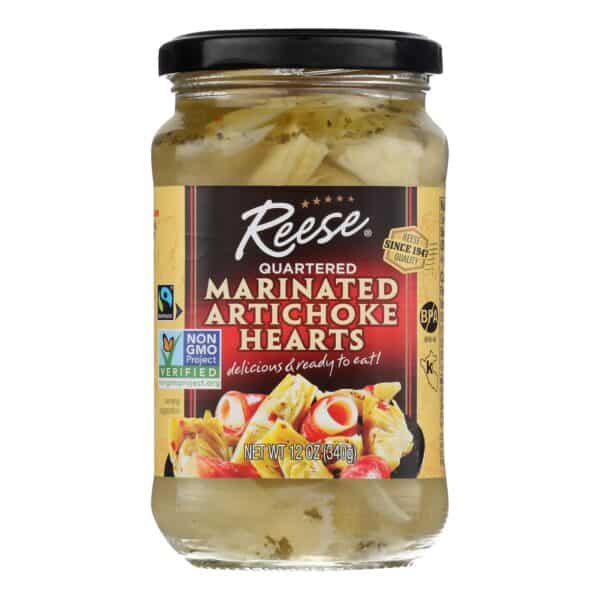 Reese Marinated Artichoke Hearts - Quartered - Case of 12 - 12 oz. - Image 3