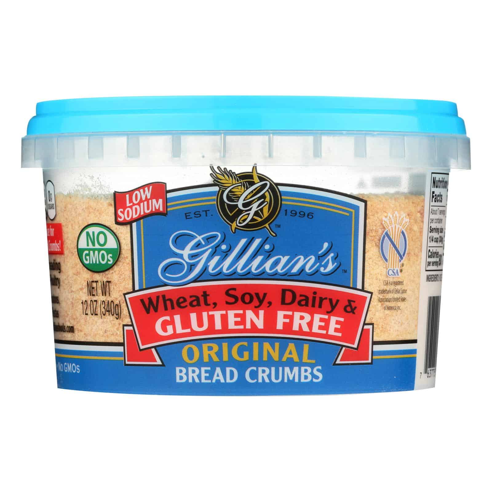 Gillian's Food Plain Bread Crumbs - Original - Case of 12 - 12 oz. - Image 3