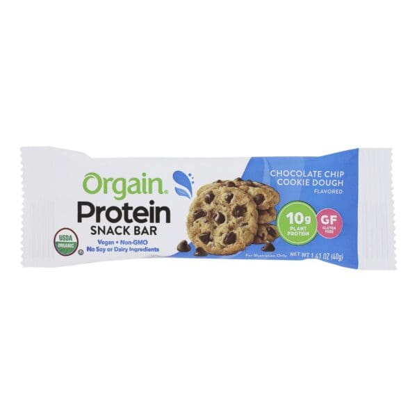 Orgain Organic Protein Bar - Chocolate Chip Cookie Dough - Case of 12 - 1.41 OZ - Image 3