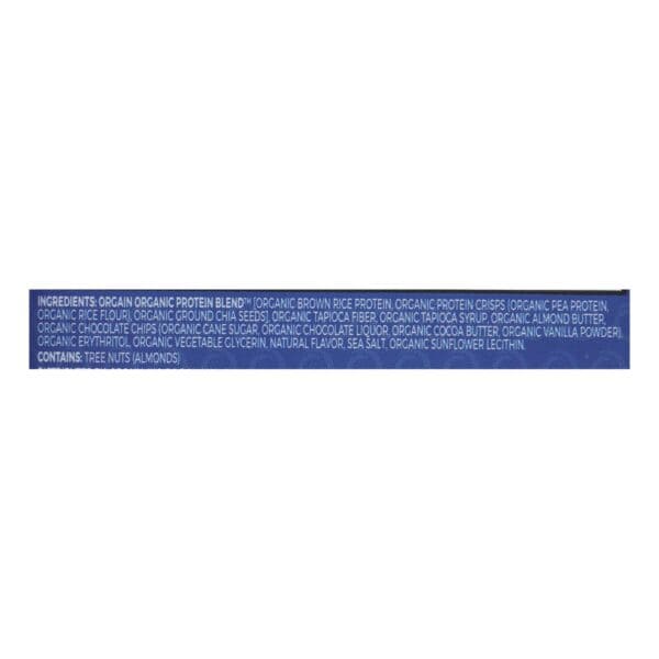 Orgain Organic Protein Bar - Chocolate Chip Cookie Dough - Case of 12 - 1.41 OZ