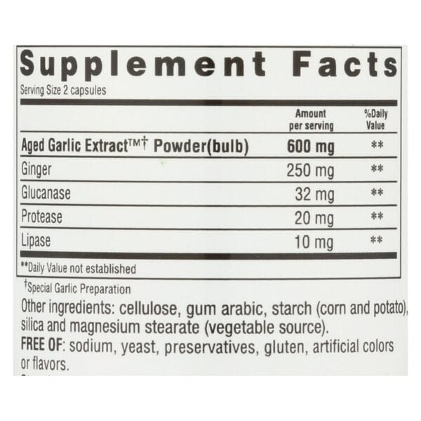 Kyolic - Aged Garlic Extract Candida Cleanse and Digestion Formula 102 - 100 Vegetarian Capsules - Image 2