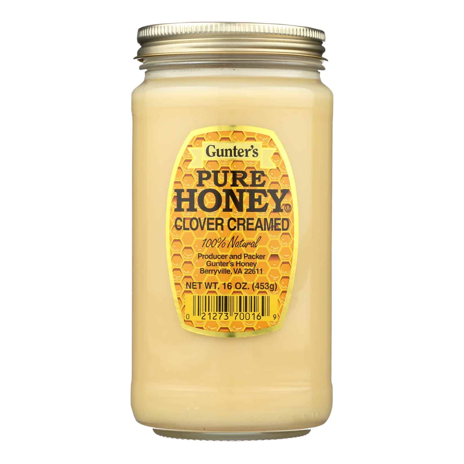 Gunter Pure Clover Creamed Honey - Case of 12 - 16 oz.