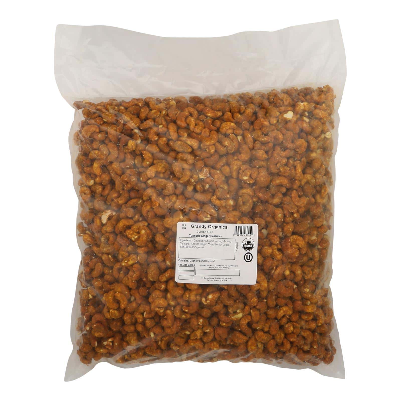 Grandy Oats Cashews Organic Turmeric Ginger - Single Bulk Item - 10LB - Image 2