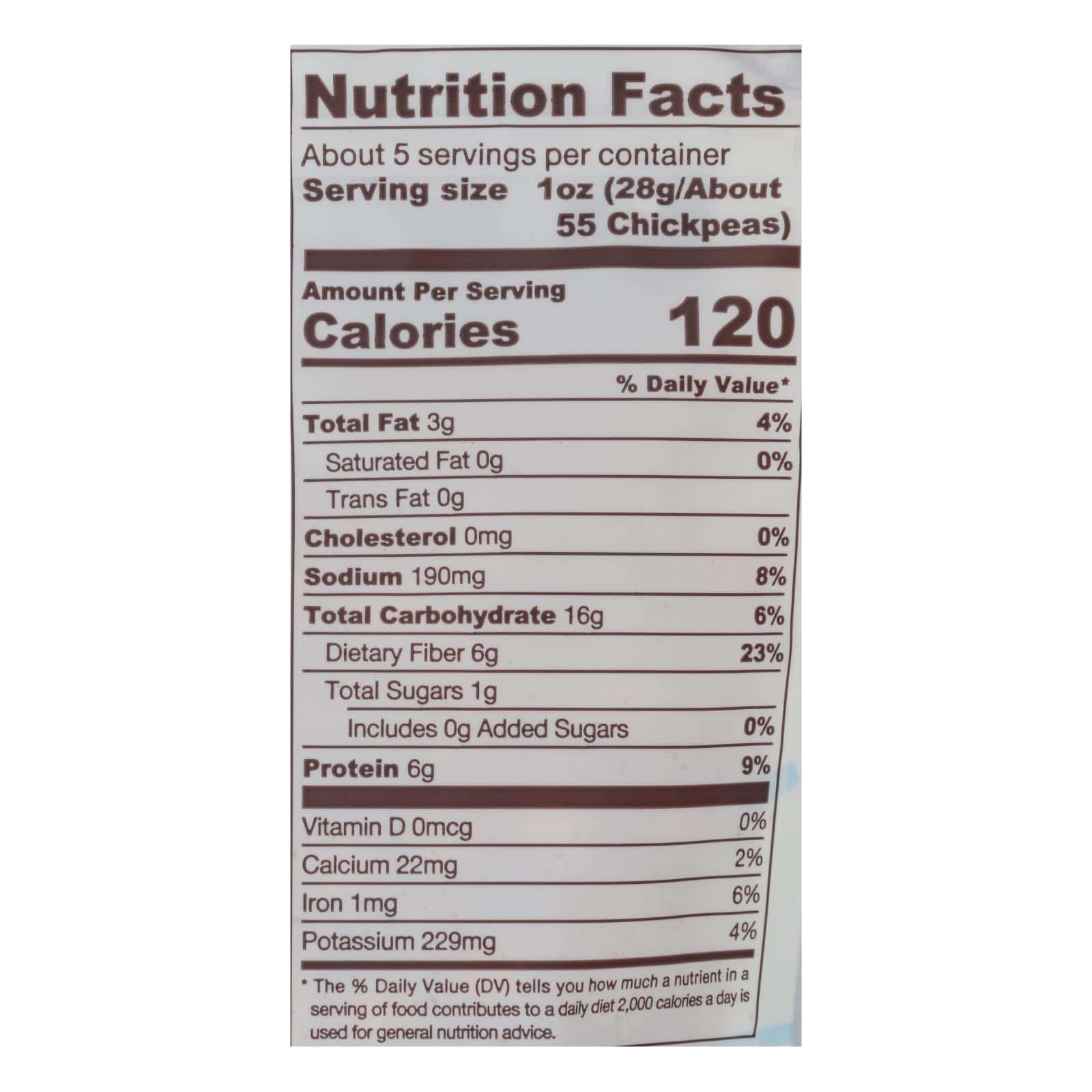 Biena Chickpea Snacks - Sea Salt - Case of 8 - 5 oz. - Image 3