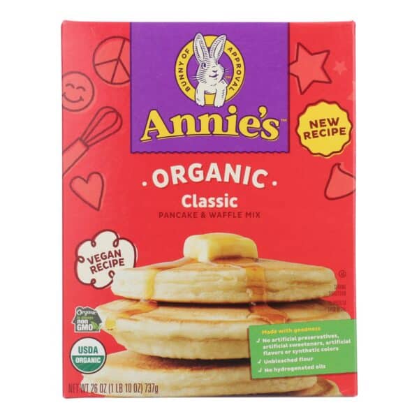 Make Annie's Organic Pancake & Waffle Mix And  - Case of 8 - 26 OZ - Image 2