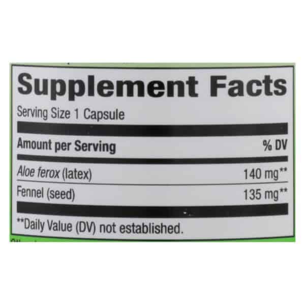 Nature's Way - Aloe Latex with Fennel - 100 Vegetarian Capsules - Image 3