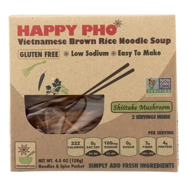Star Anise Foods Soup - Brown Rice Noodle - Vietnamese - Happy Pho - Shiitake Mushroom - 4.5 oz - case of 6 - Image 2