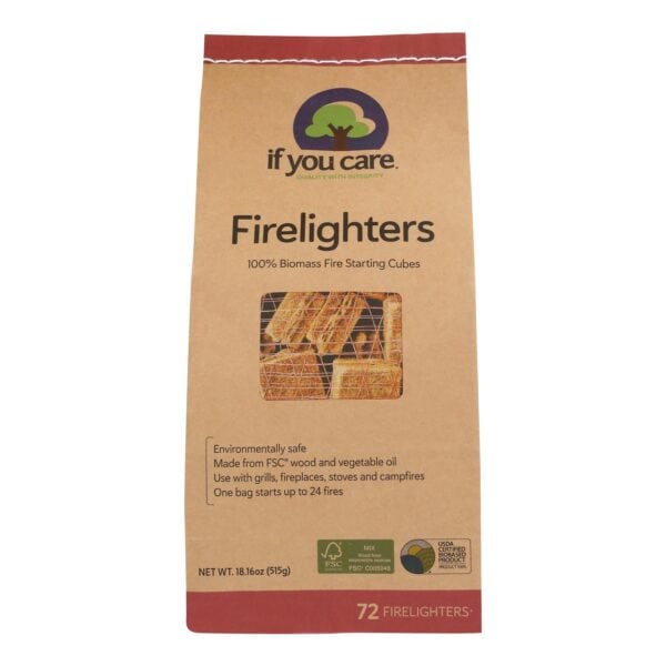 If You Care Wood Starting Cubes - Firelighters - Case of 12 - 72 Count