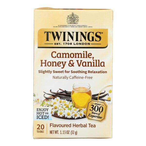 Twinings Tea Herbal Tea - Chamomile Honey and Vanilla - Case of 6 - 20 Bags