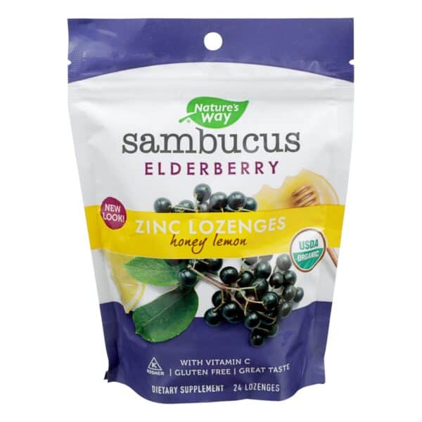 Nature's Way Honey Lemon Elderberry Zinc Lozenges  - 1 Each - 24 CT - Image 2