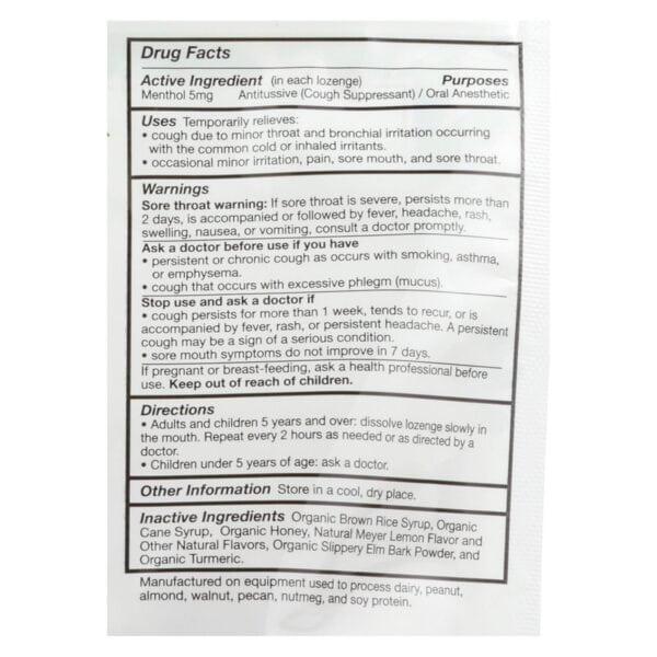Quantum Research Organic Cough Relief Lozenges - Meyer Lemon & Honey - 18 count - Image 2