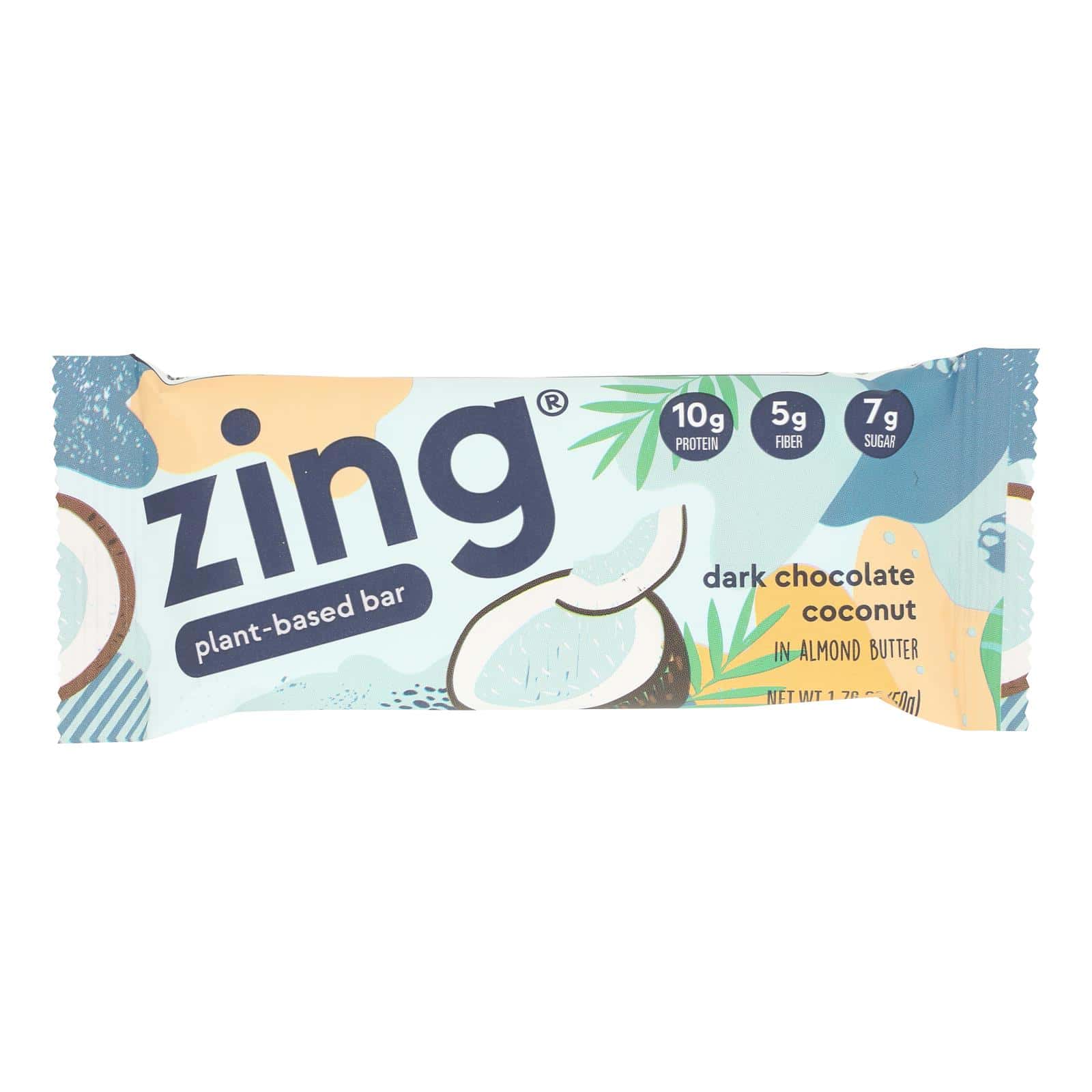Zing Bars - Nutrition Bar - Dark Chocolate Coconut - 1.76 oz Bars - Case of 12