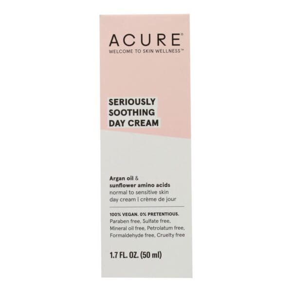 Acure Sensitive Facial Cream - Argan Oil and Sunflower Amino Acids - 1.75 FL oz. - Image 2