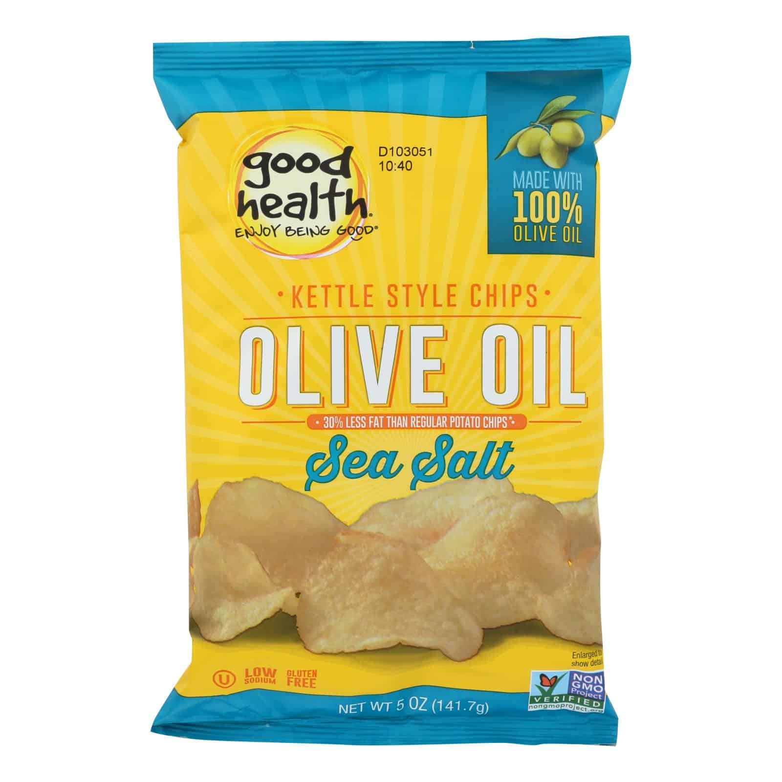 Good Health Kettle Chips - Sea Salt - Case of 12 - 5 oz. - Image 2