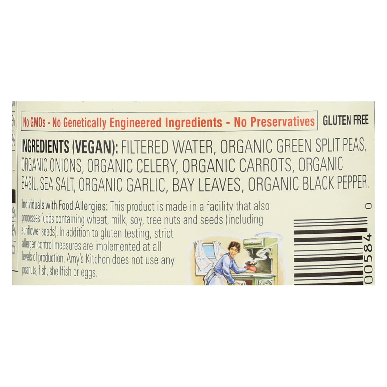 Amy's - Organic Low Salt Split Pea Soup - Case of 12 - 14.1 oz - Image 3