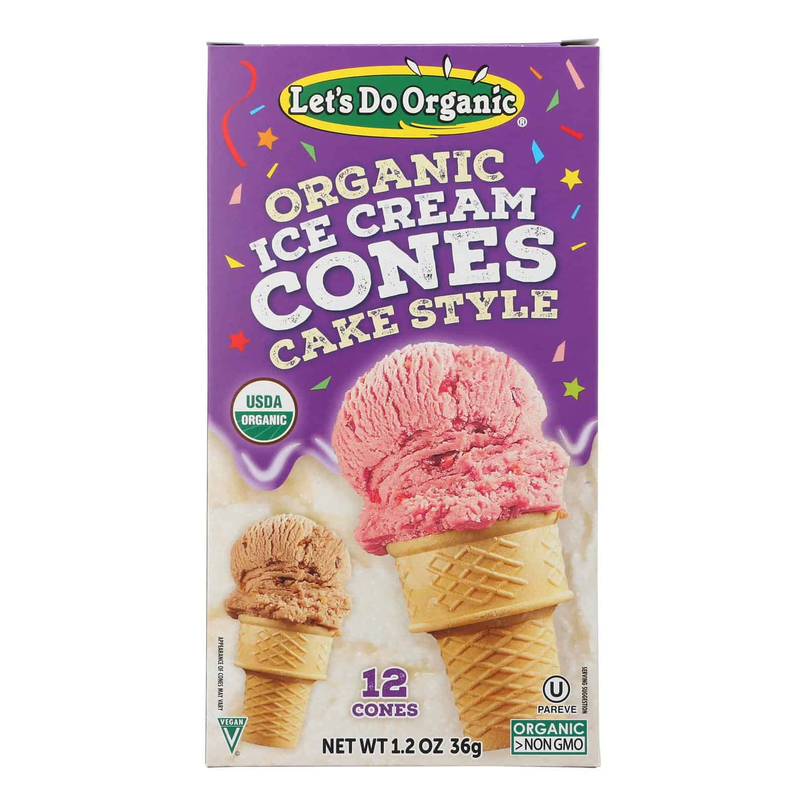 Let's Do Organics Ice Cream Cones - Organic - Case of 12 - 1.2 oz. - Image 2