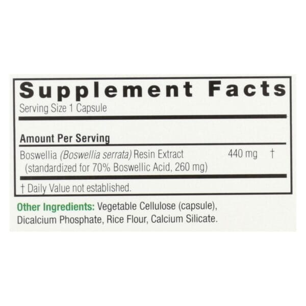 Nature's Answer - Boswellia Extract - 90 Vegetarian Capsules - Image 2