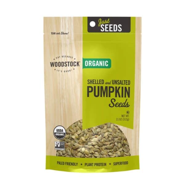 Woodstock Organic Shelled and Unsalted Pumpkin Seeds - Case of 8 - 11 OZ - Image 3