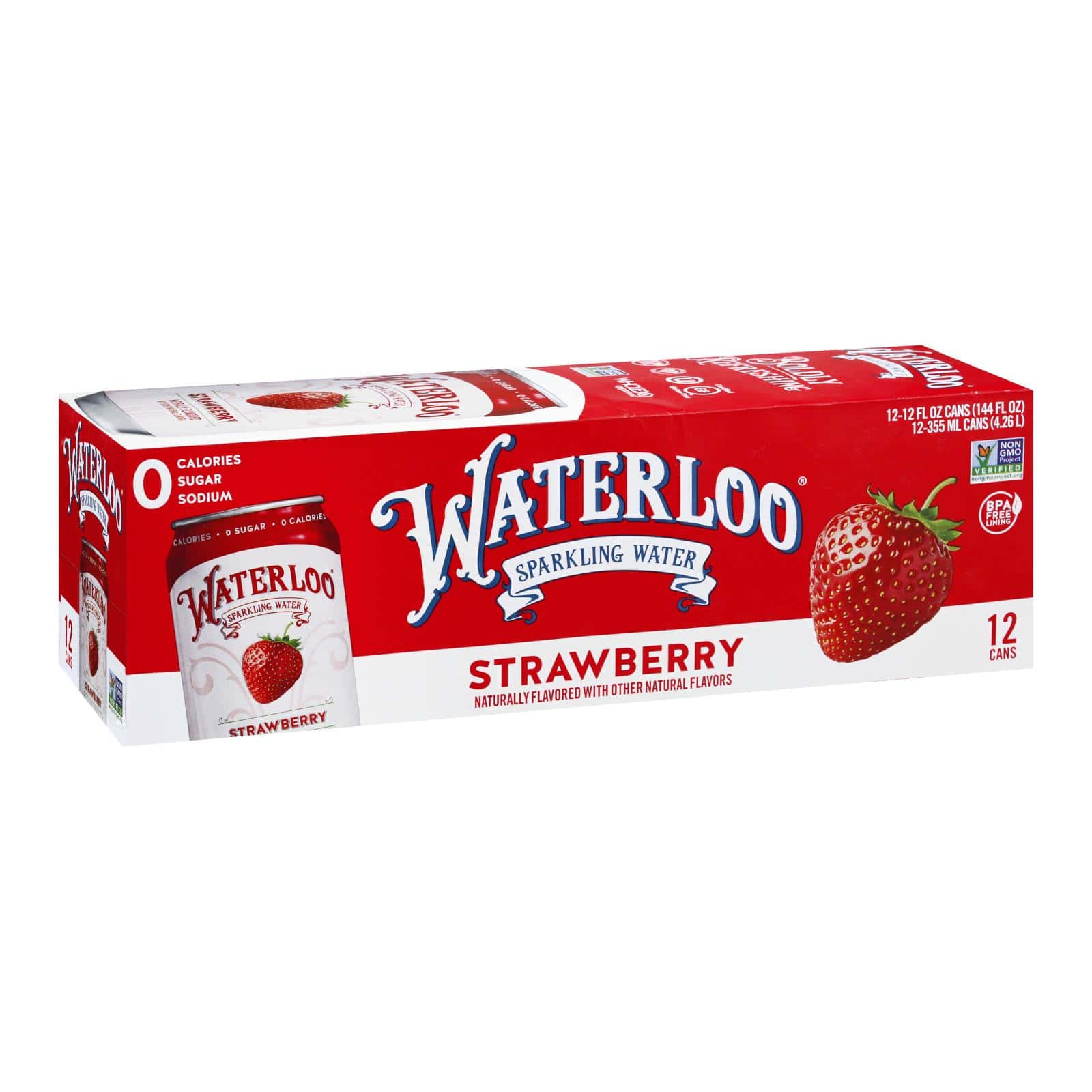 Waterloo - Sparkling Water Strawberry - Case of 2 - 12/12 FZ - Image 3