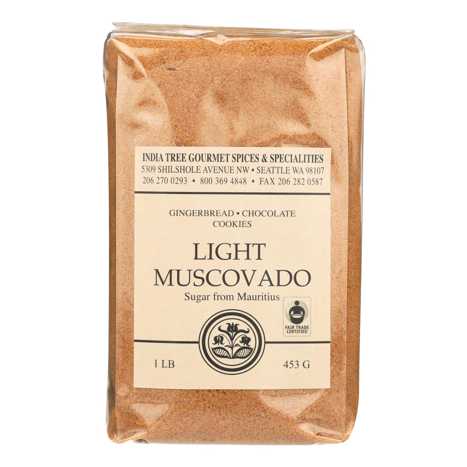 India Tree Gourmet Spices & Specialties Light Muscovado Sugar - Case of 6 - 16 OZ