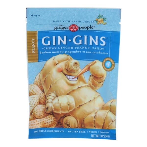 Ginger People Chewy Ginger Candy - Peanut - Case of 12 - 3 oz. - Image 2