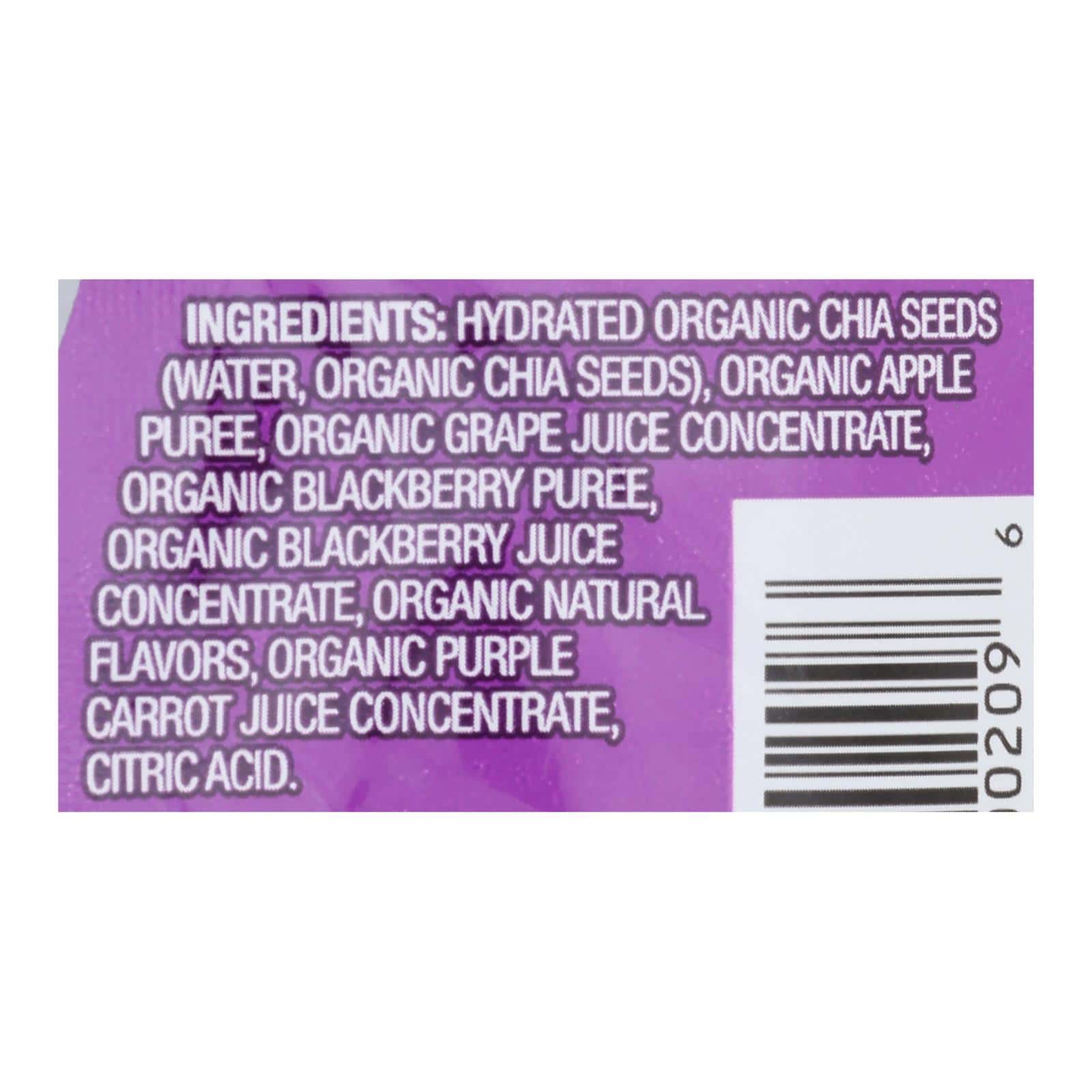 Mamma Chia Squeeze Vitality Snack - Blackberry Bliss - Case of 16 - 3.5 oz.