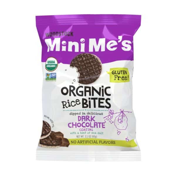 Woodstock Organic Dark Chocolate Rice Bites with Sea Salt - Case of 8 - 2.1 OZ - Image 2