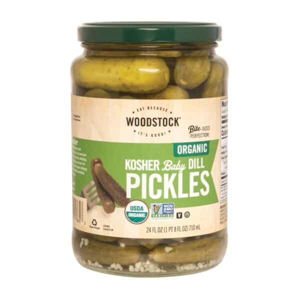 Woodstock Organic Kosher Baby Dill Pickles - Case of 6 - 24 OZ - Image 2
