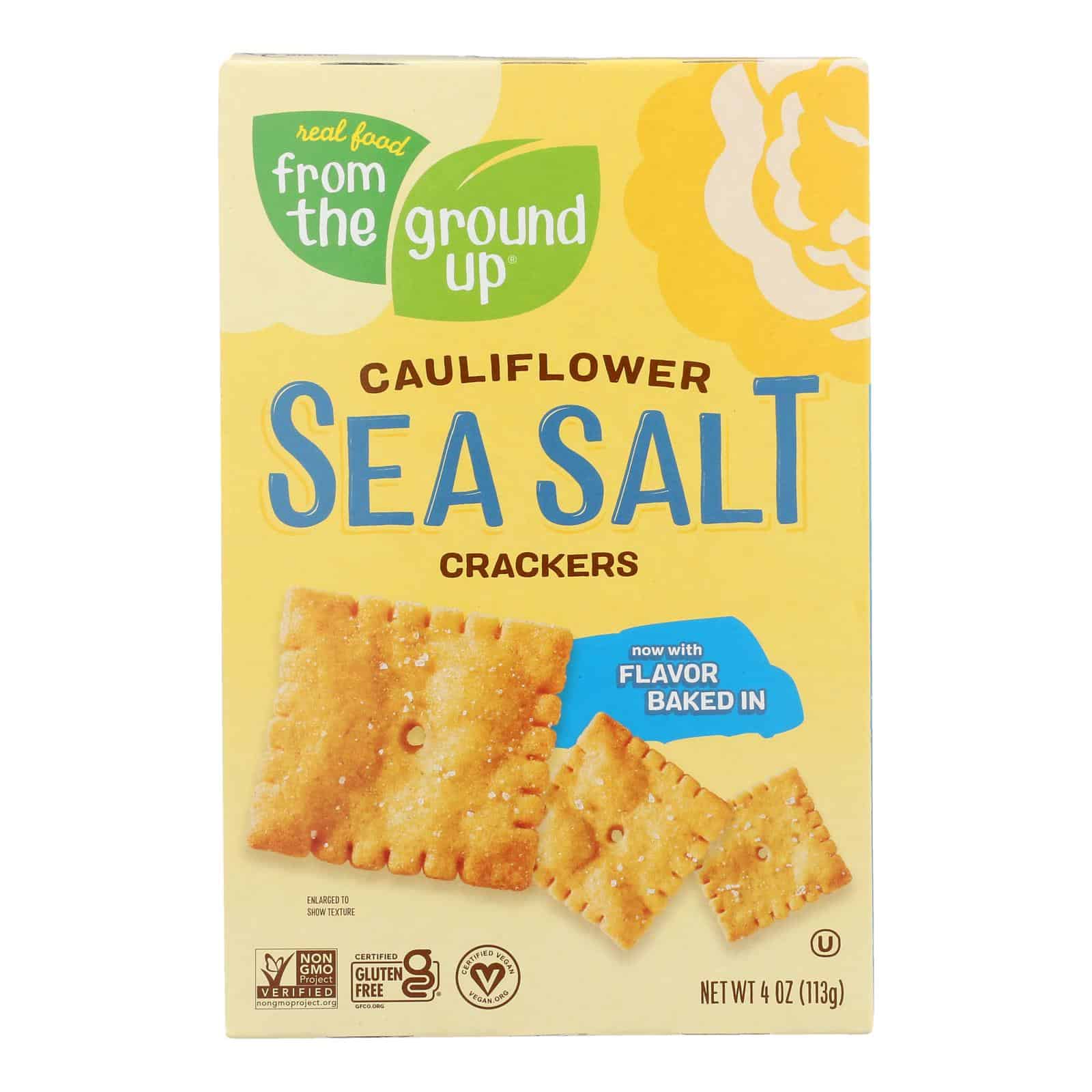 From The Ground Up - Cauliflower Crackers - Original - Case of 6 - 4 oz.